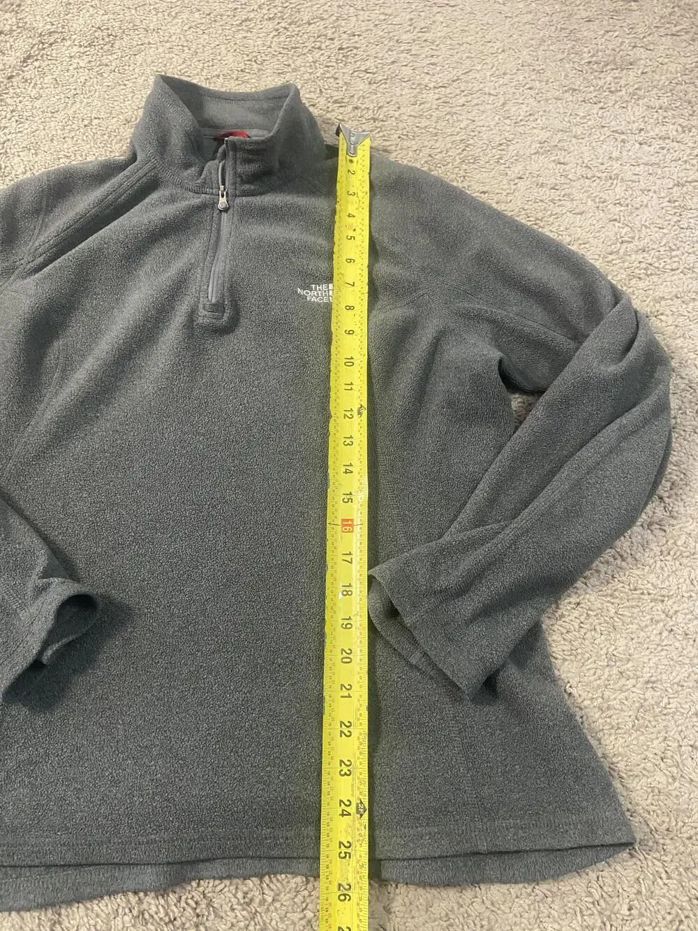 The North Face Jacket Mens XL Gray Fleece 1/4 Zip Pullover Hiking Outdoor Layer